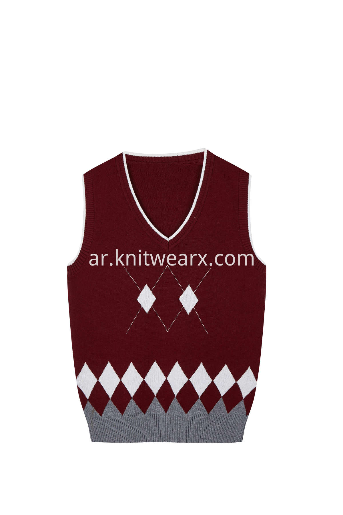 Kids's Sweater Jarquard Argyle Vest Cotton V-Neck School Uniform Pullover Top